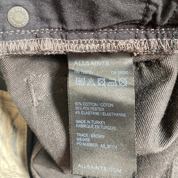 All Saints Track Low Rise Zip Skinny Fit Jeans Size 26 - Picture 6 of 6
